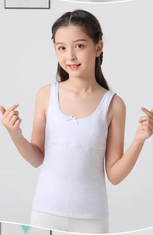 60少女初中生发育时期穿的60女童内衣发育期少女大童小背心学生小