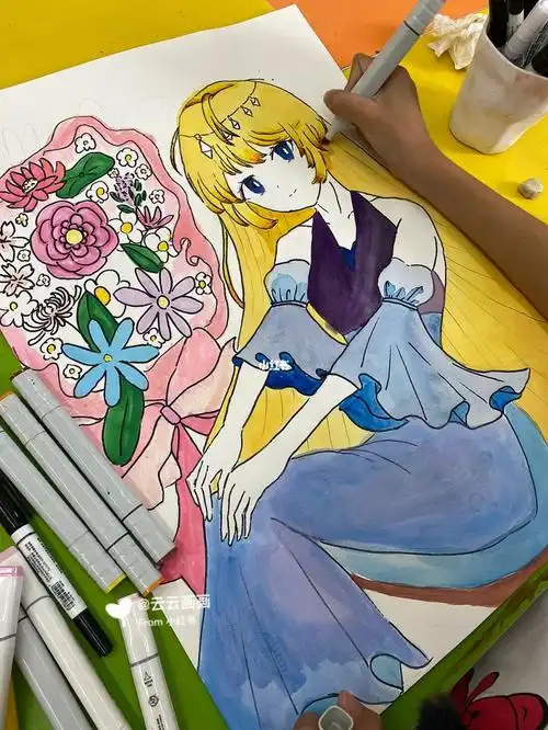 11岁的女生,最喜欢画漫画人物#珠海画室  #画室  #珠海学画画  #漫画