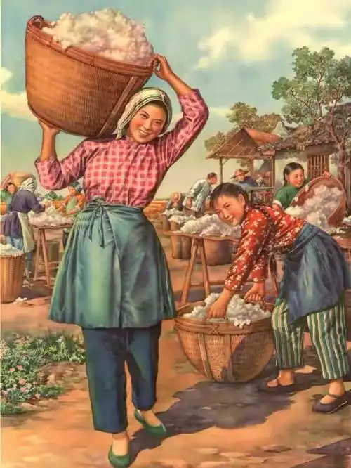 老照片50年代的怀旧手绘年画