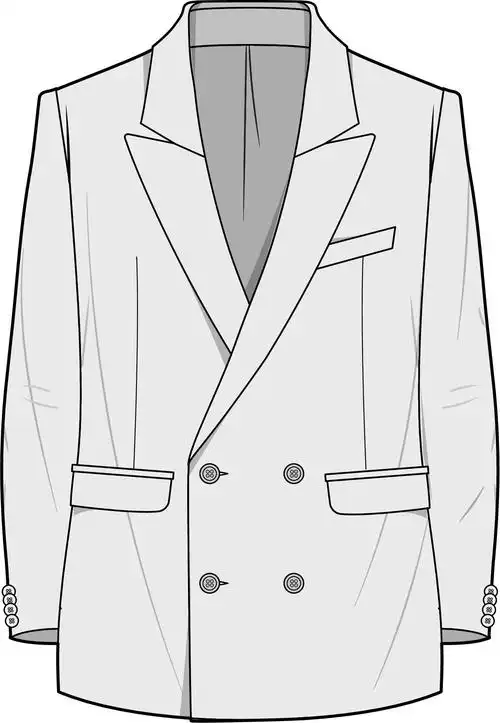 设计要点:双排扣西装通常为最正式款型,而休闲双排扣便西则与之相反.