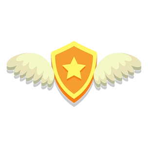 卡通金色翅膀皇冠矢量元素