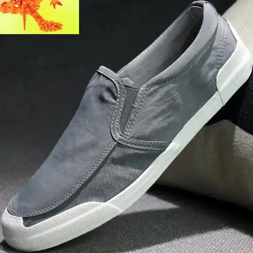 老北京布鞋男士休闲鞋夏季透气男鞋2020新款一脚蹬百搭防水帆布鞋 简