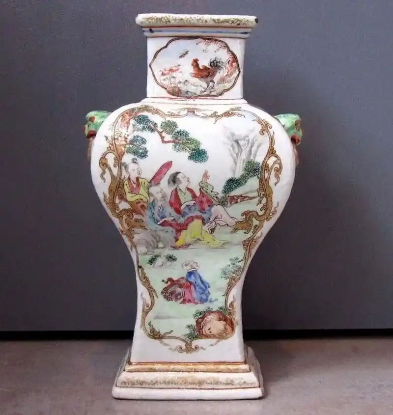 清乾隆广彩开窗人物瓶#明清瓷器 #清代外销瓷 - 抖音