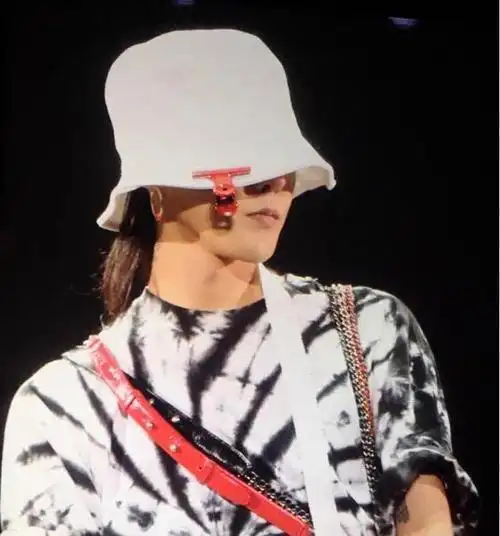 gd权志龙同款peaceminusone 长带子织带fxxkit白色渔夫帽盆帽pmo