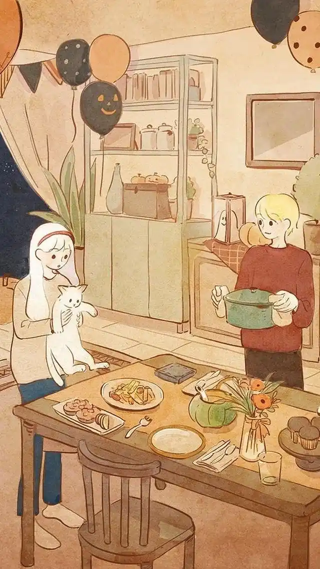 治愈系小清新手绘图片,唯美动人的故事系列插画