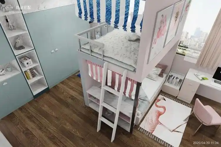 (图片来源:尚品宅配公众号,侵删)大户型,隔断儿童床,先考虑隐私问题.