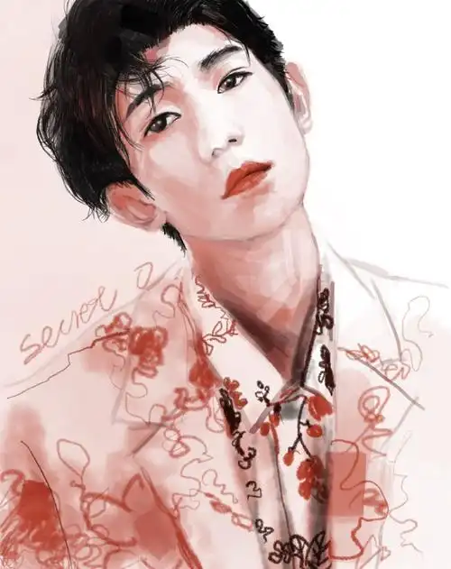 饭绘王源神颜美图 盛世美颜入人心 今日分享一则粉丝手绘王源神仙颜图