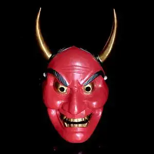 面具男恐脂日本鬼武士鬼脸树怖日式白班诺面道cwos装饰具具