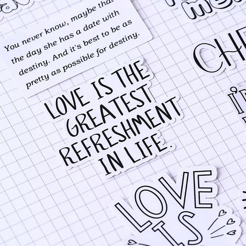 贴纸可爱韩国 小清新 手帐半透明英文装饰素材包工具 女生文字