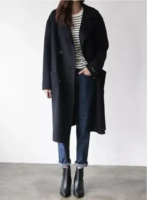 大衣配裤装,穿好了可以一个月不重样