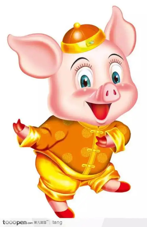 唐装猪 手绘 粉小猪 可爱的卡通猪 手机 壁纸 卡通图片 二次元 平铺