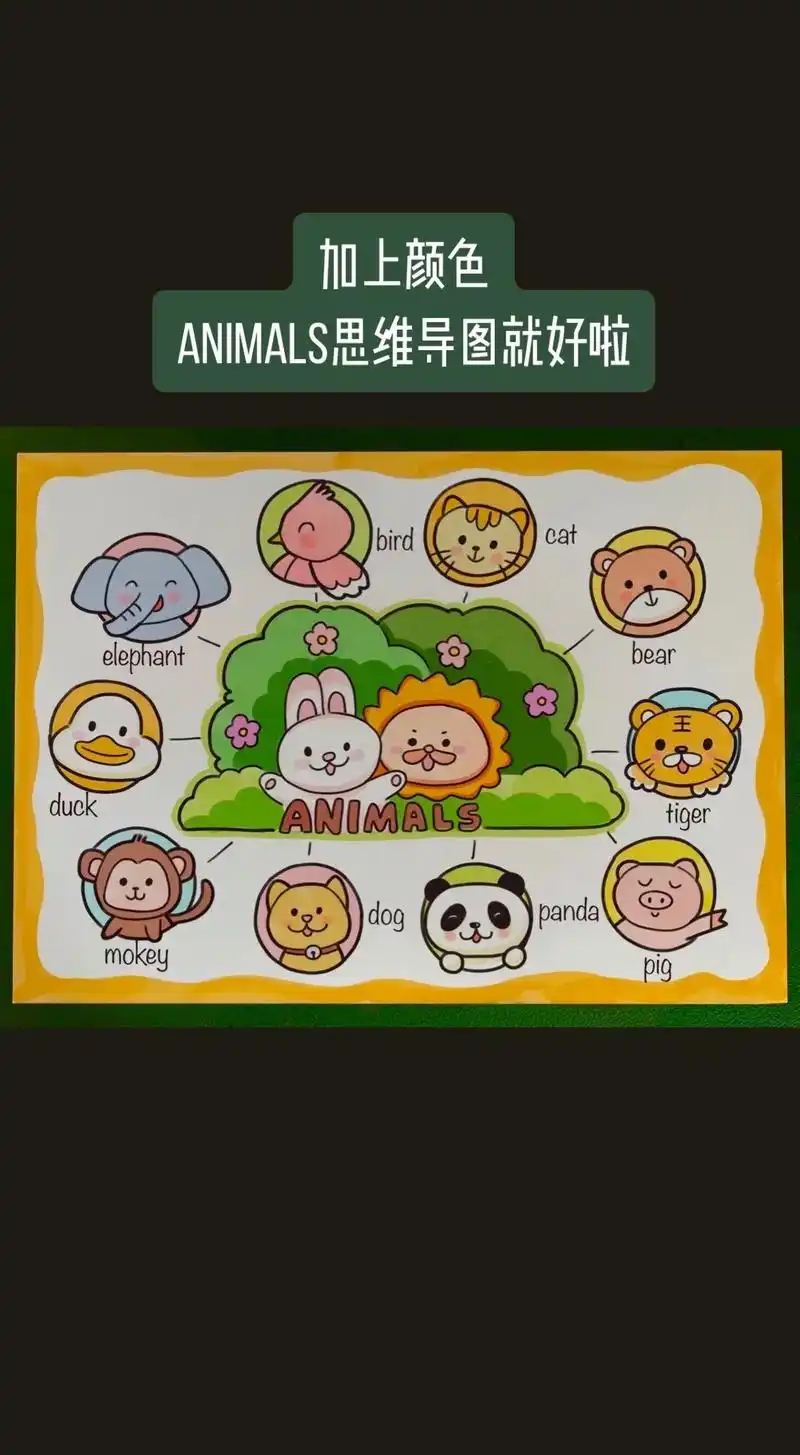 三年级animals 思维导图来啦.animals 英语思维 - 抖音