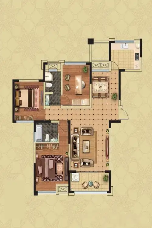 三室二厅二卫 125平方