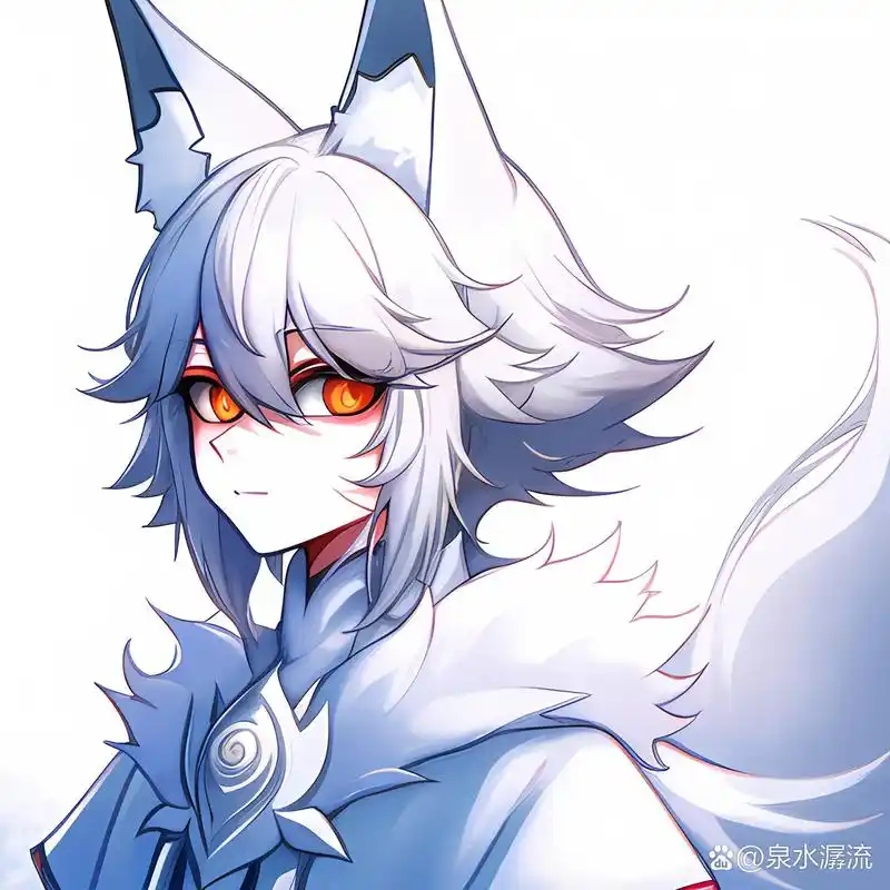 【头像】白发狼少年 ai绘画头像,自创不撞头,喜欢的话之后更新女头哦