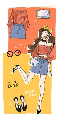 时尚插画习作 | 少女穿搭指南