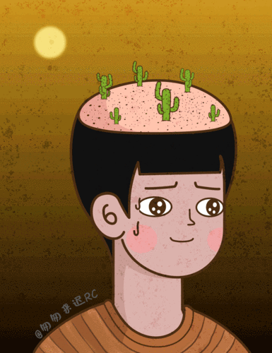 扁平插画·脱发的困扰