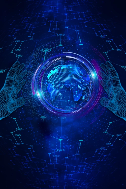 手触球体科技感背景图