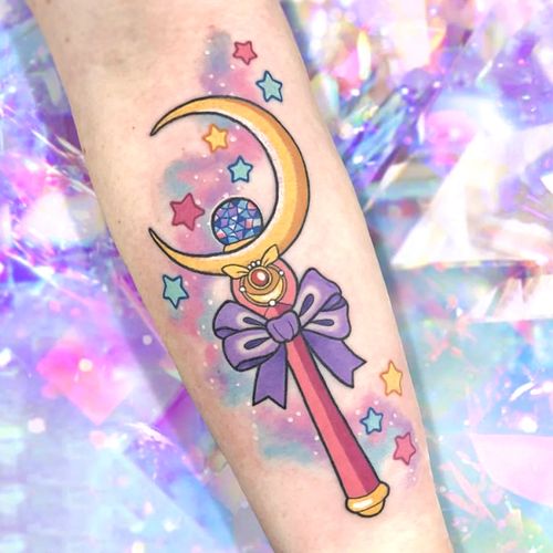 可爱卡通美少女战士花臂纹身贴防水女水冰月ins泫雅风彩色9张【图片