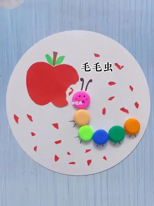毛毛虫黏土画