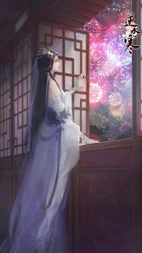 古风紫衣女子淡彩古风青紫衣未梳云鬓面如玉