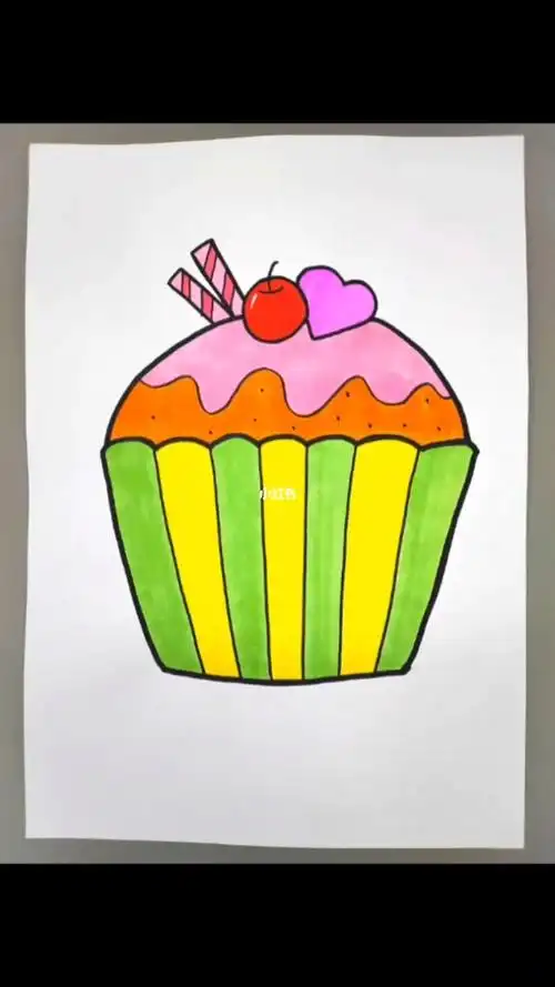 一起来画美味的纸杯蛋糕吧创意儿童画画画零基础学画画