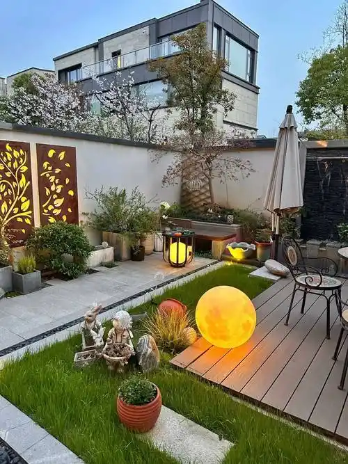 这真的只有40㎡的花园,小院子也可以氛围感满满_瀑布_的设计_整体