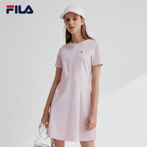 fila斐乐女运动连衣裙2020夏季新款时尚休闲针织连衣裙长款女裙子