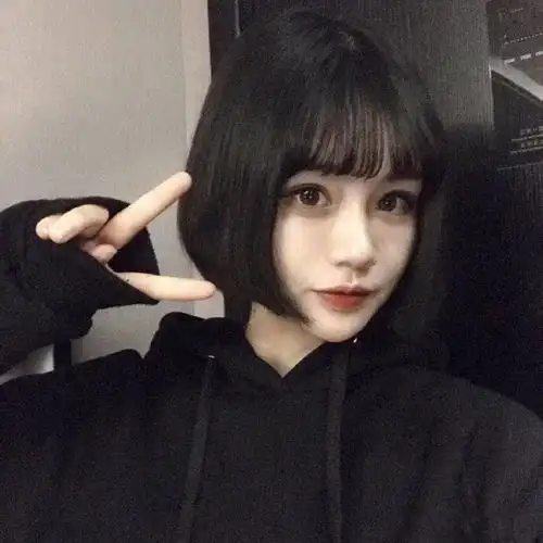 aidahngj 假发女短发bobo头学生齐肩短发修脸可爱网红空气刘海锁骨