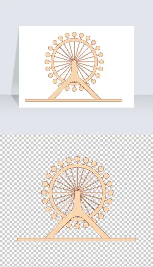 摩天轮插图卡通天津之眼简笔画漫画免扣png素材