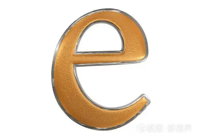 小写字母e白色具有剪切路径上孤立3dil