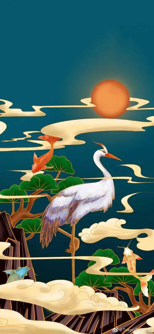 送上象征着长寿,高雅的仙鹤壁纸给大家