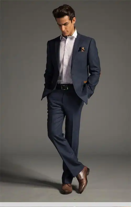 【diffmade蒂夫曼 男士西服】diffmade/蒂夫曼 高级量身定制蓝色毛涤