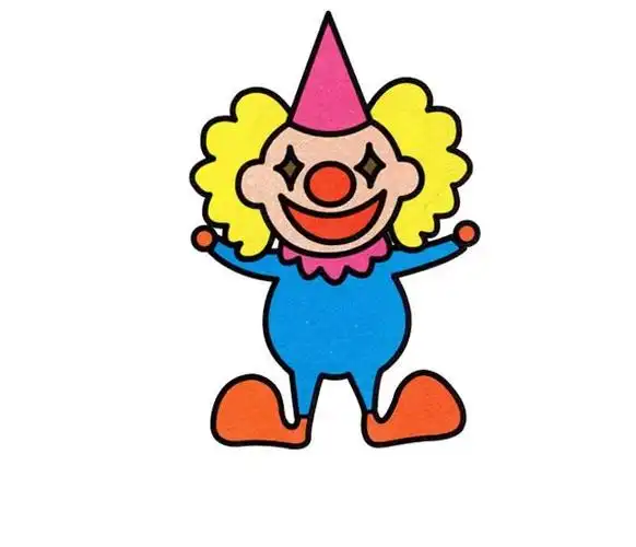 滑稽的小丑简笔画步骤教程