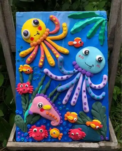 超轻粘土的创意打开方式,diy出孩子最童真的梦想~_浮雕