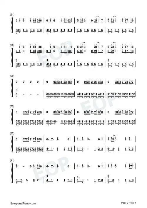 破茧-斗罗大陆动画2020年新主题曲双手简谱预览2