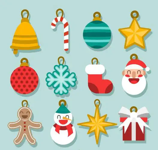12款可爱圣诞节挂件矢量素材