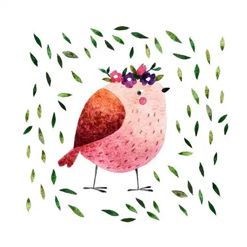 小鸟插画插画_小鸟插画手绘插画设计网