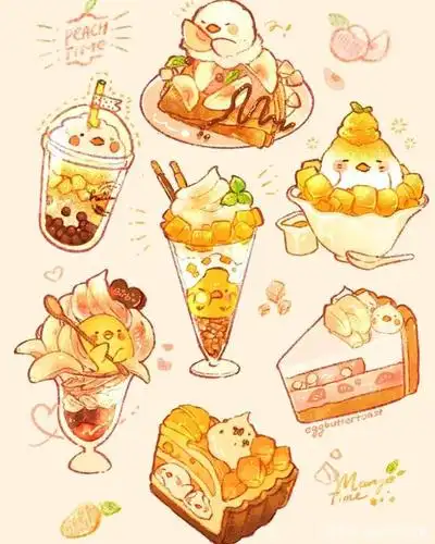 超级可爱的美食插画,超萌超治愈非常好看