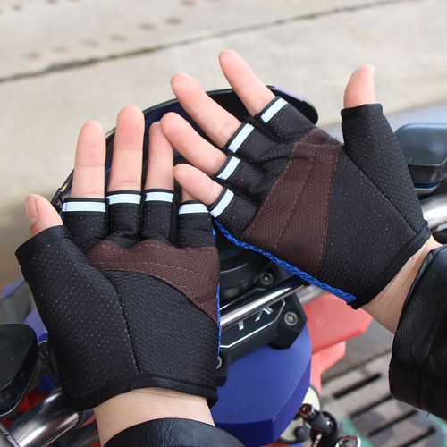 手套夏季骑手运动赛车舒适狐狸头经典半指透气自行车手套