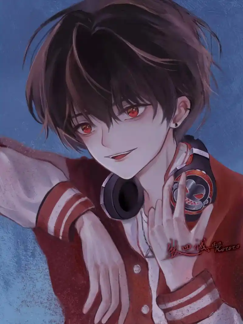 黑发红瞳美少年!  画师:ds洛可可