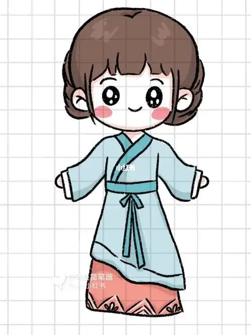 简笔画可爱古风小人