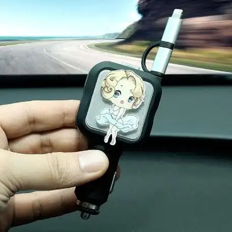 伸缩式车载充电器车用多功能通用快充手机充电头双usb车充一拖二|小