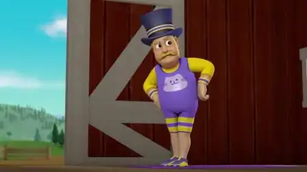 汪汪队韩丁那市长练习瑜伽,练习下腰差点把腰闪了,老了啊