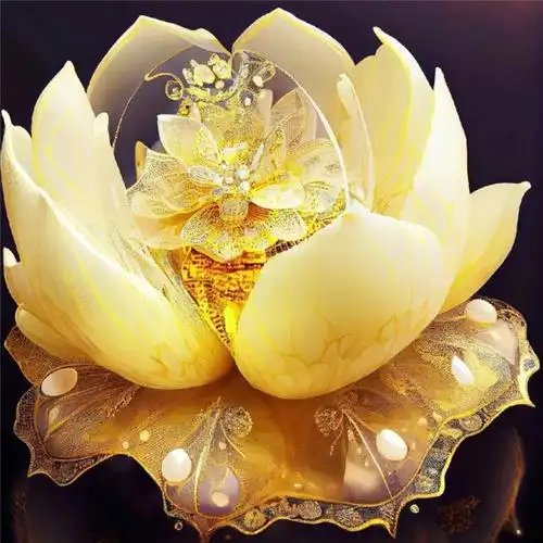 金色莲花好运头像 金闪闪带来好运的莲花头像图片_风水头像_头像屋