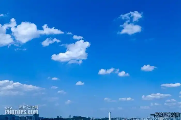 photoshop给建筑图片加上清爽的蓝天_图文教程_ps图文教程_一品素材
