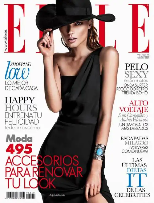 naty chabanenko登《elle》西班版2013年4月刊封面