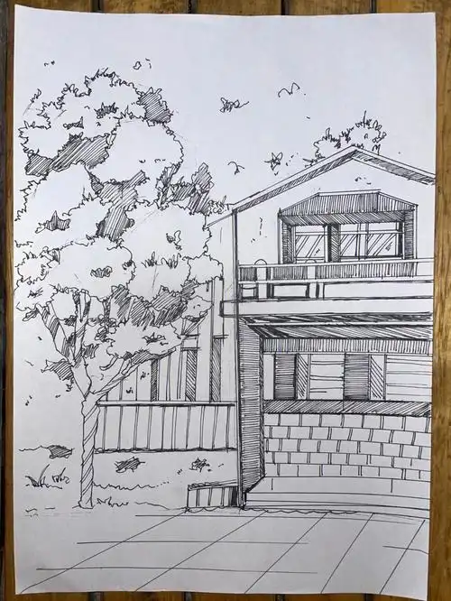 风景速写#风景速写  #景观设计  #园林景观  #风景写生  #临摹  #薯