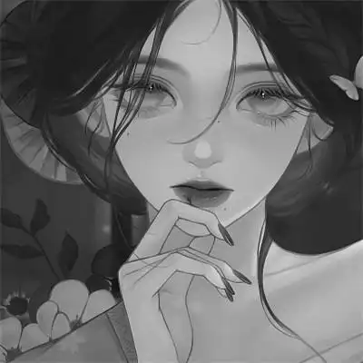 动漫古风头像黑白图片
