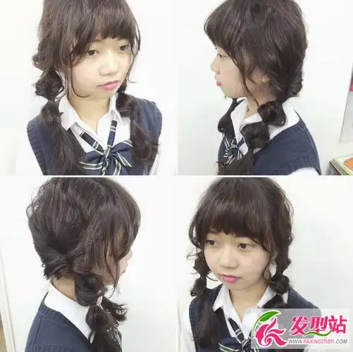 中学生小清新扎发教程 小女生可爱扎发发型图片