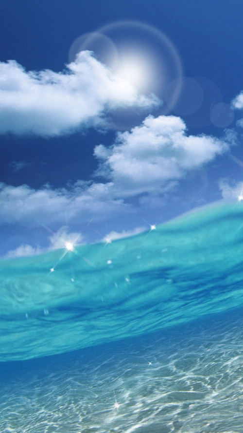 蓝天白云大海h5背景素材